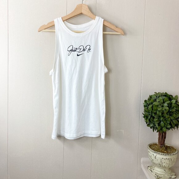 Nike Tops - Nike White Just Do It Tank Top Size X-Small